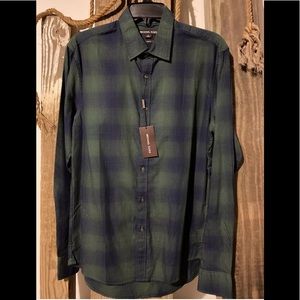 Michael Kors Men Green Long Sleeve Shirt Medium